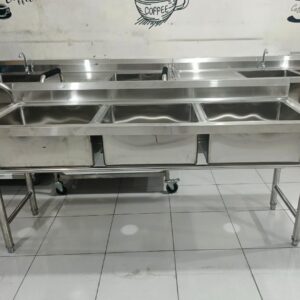 Triple Sink Stainless Steel 3 Sekat / Wastafel Cuci Piring 3 Bak