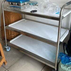 SERVICE TROLLY 3 RAK STAINLESS 304