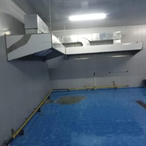 Costum exhaust hood ducting with blower and filter