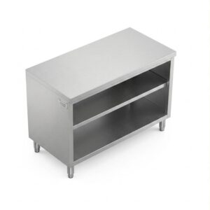 Open cabinet intermediate shelf backsplash