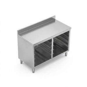 Double row glass rack cabinet backsplash